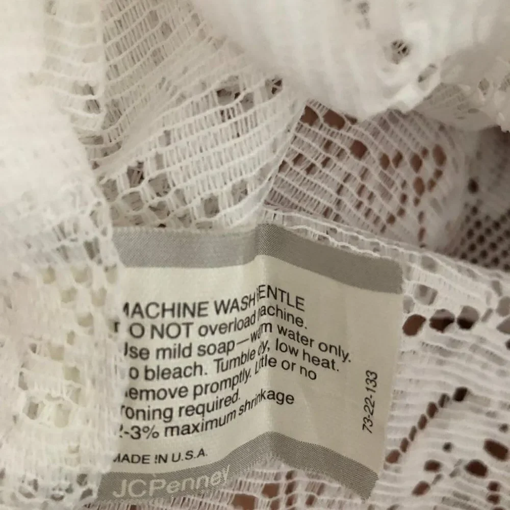JC Penney Curtain Lace Valance Flower Ruffle 42x21